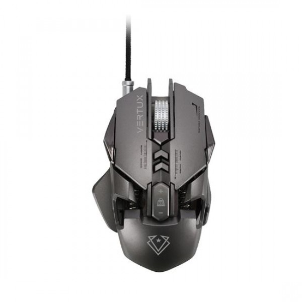 VERTUX Gaming Optimized Precision Wired Mouse with 8 programmable Buttons - Gray
